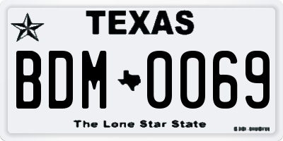 TX license plate BDM0069