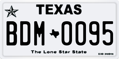 TX license plate BDM0095