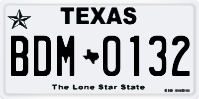 TX license plate BDM0132