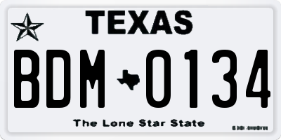 TX license plate BDM0134