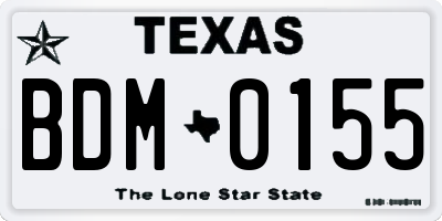 TX license plate BDM0155