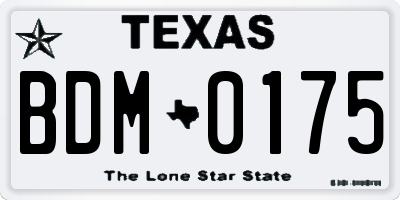 TX license plate BDM0175
