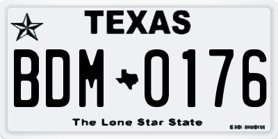 TX license plate BDM0176