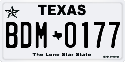 TX license plate BDM0177