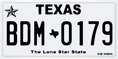 TX license plate BDM0179
