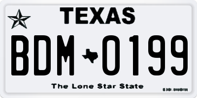TX license plate BDM0199