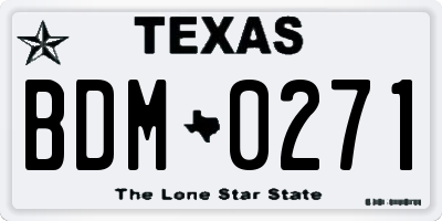 TX license plate BDM0271