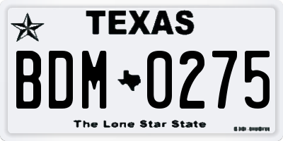 TX license plate BDM0275