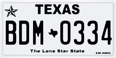 TX license plate BDM0334
