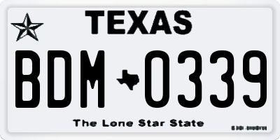 TX license plate BDM0339