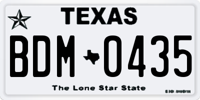 TX license plate BDM0435