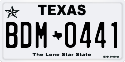 TX license plate BDM0441
