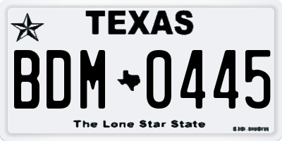 TX license plate BDM0445