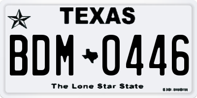TX license plate BDM0446