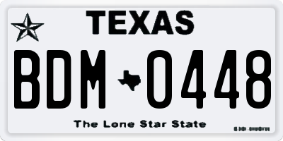 TX license plate BDM0448