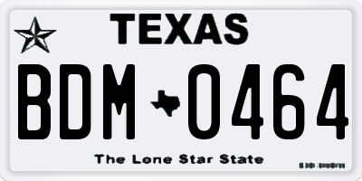 TX license plate BDM0464