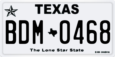 TX license plate BDM0468