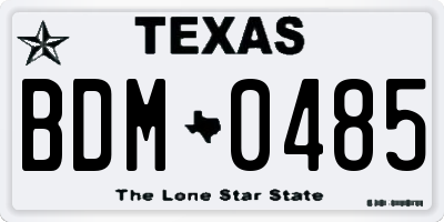TX license plate BDM0485