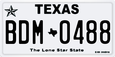 TX license plate BDM0488