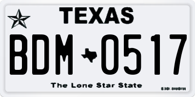 TX license plate BDM0517