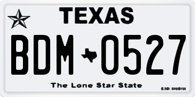 TX license plate BDM0527