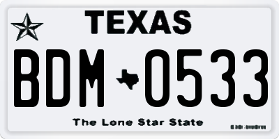 TX license plate BDM0533