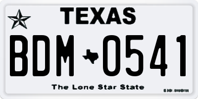 TX license plate BDM0541