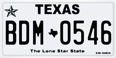 TX license plate BDM0546