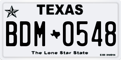 TX license plate BDM0548