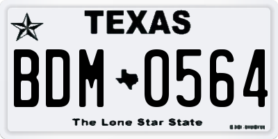 TX license plate BDM0564