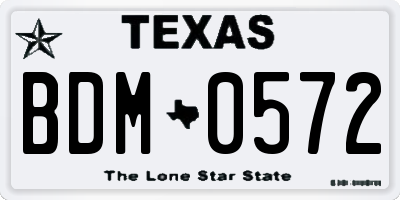 TX license plate BDM0572