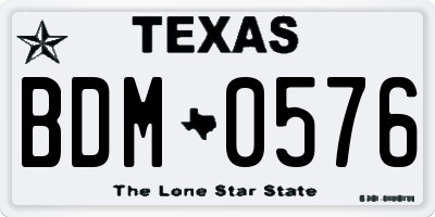 TX license plate BDM0576