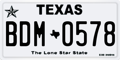 TX license plate BDM0578