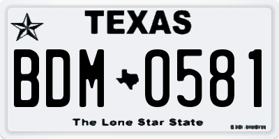 TX license plate BDM0581