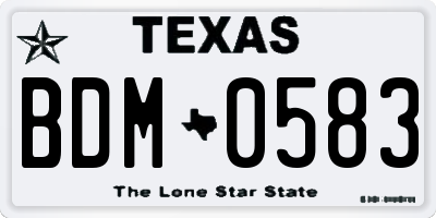TX license plate BDM0583