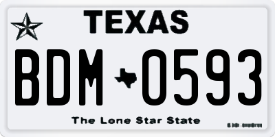 TX license plate BDM0593