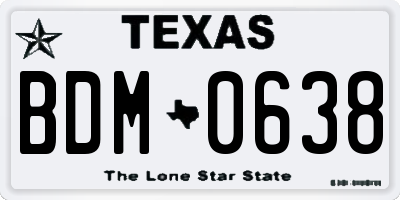 TX license plate BDM0638