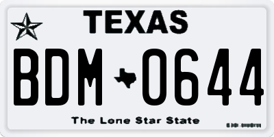 TX license plate BDM0644