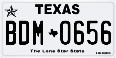 TX license plate BDM0656
