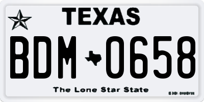 TX license plate BDM0658