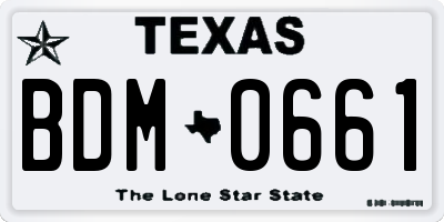TX license plate BDM0661