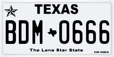 TX license plate BDM0666