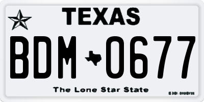 TX license plate BDM0677