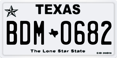 TX license plate BDM0682