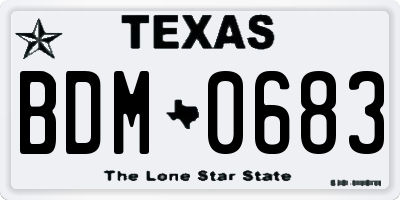 TX license plate BDM0683