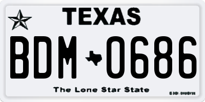 TX license plate BDM0686