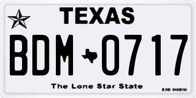 TX license plate BDM0717
