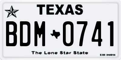 TX license plate BDM0741