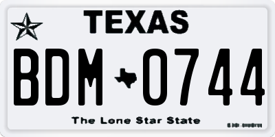 TX license plate BDM0744