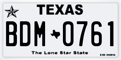 TX license plate BDM0761